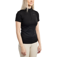 Montar MoCilia verfijnd trainingspolo met korte mouwen Jacquard dames Zwart