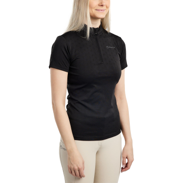 Montar MoCilia verfijnd trainingspolo met korte mouwen Jacquard dames Zwart Montar MoCilia verfijnd trainingspolo met korte mouwen Jacquard dames Zwart