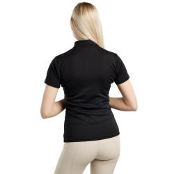 Montar MoCilia verfijnd trainingspolo met korte mouwen Jacquard dames Zwart Montar MoCilia verfijnd trainingspolo met korte mouwen Jacquard dames Zwart