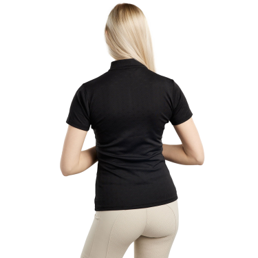 Montar MoCilia verfijnd trainingspolo met korte mouwen Jacquard dames Zwart Montar MoCilia verfijnd trainingspolo met korte mouwen Jacquard dames Zwart