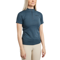Montar MoCilia verfijnd trainingspolo met korte mouwen Jacquard dames Donkers leisteen Grijs