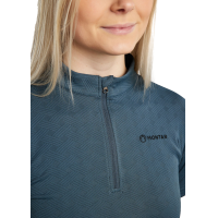 Montar MoCilia verfijnd trainingspolo met korte mouwen Jacquard dames Donkers leisteen Grijs