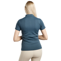 Montar MoCilia verfijnd trainingspolo met korte mouwen Jacquard dames Donkers leisteen Grijs