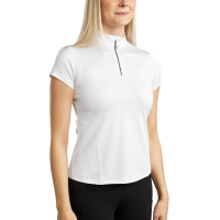 Montar MoElaine dames trainings-T-shirt met korte mouwen en laser uitgesneden logo Wit