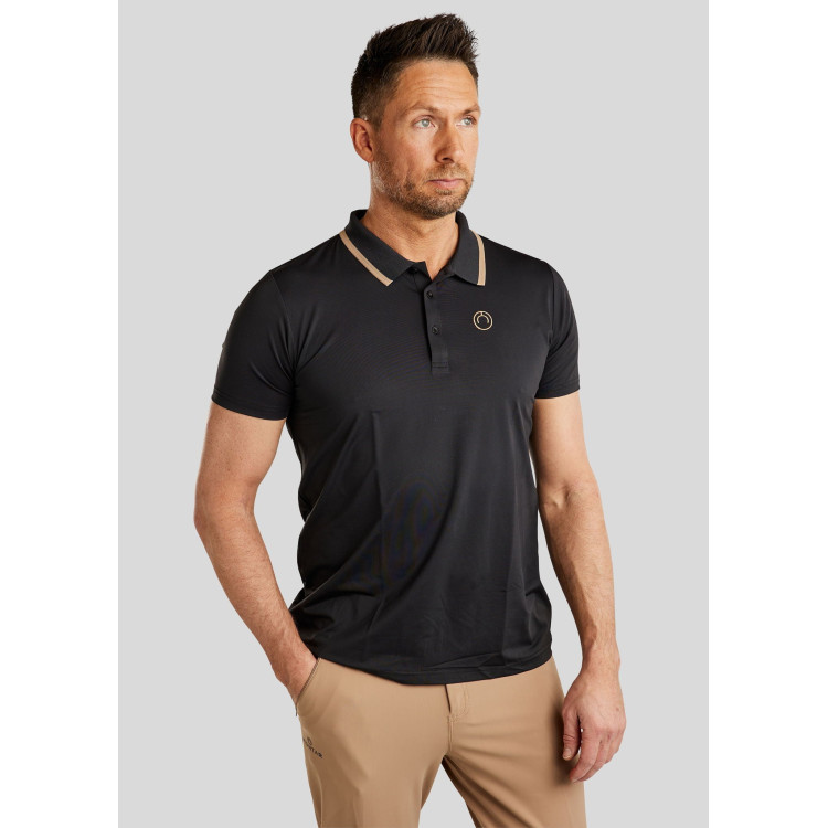 Polo met korte mouwen Montar MoDrake met contrasterende kraag en logo voor heren