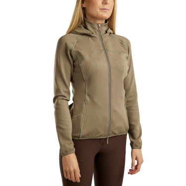 Montar Liza hoodie met rosegouden kristallen en volledige rits voor dames Montar Liza hoodie met rosegouden kristallen en volledige rits voor dames