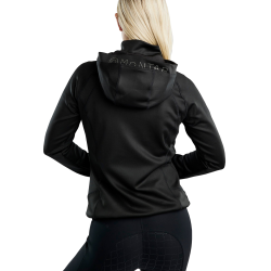 Softshell full zip jas Montar MoBlair afneembare capuchon crystals gun metal dames Zwart