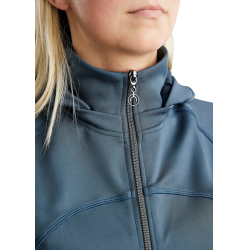 Softshell full zip jas Montar MoBlair afneembare capuchon crystals gun metal dames Donkers leisteen Grijs