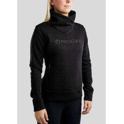 Sweatshirt Montar MoNaja hoge kraag kristallen gun metal dames