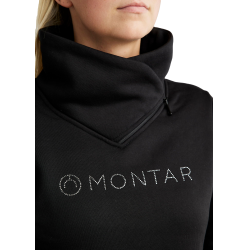 Sweatshirt Montar MoNaja hoge kraag kristallen gun metal dames Zwart