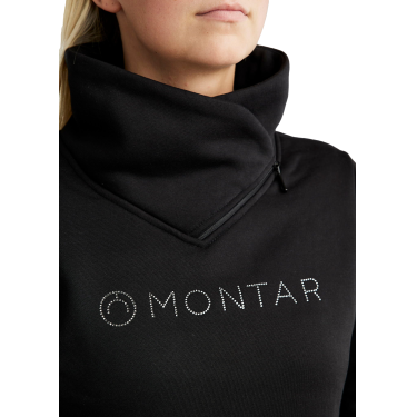 Sweatshirt Montar MoNaja hoge kraag kristallen gun metal dames Sweatshirt Montar MoNaja hoge kraag kristallen gun metal dames