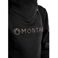 Sweatshirt Montar MoNaja Junior zijsluiting kristallen rosegoud Zwart