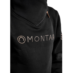Sweatshirt Montar MoNaja Junior zijsluiting kristallen rosegoud Zwart