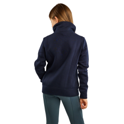 Sweatshirt Montar MoNaja Junior zijsluiting kristallen rosegoud Marine Marineblauw