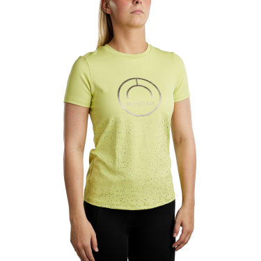 T-shirt met korte mouwen Montar MoSille logo gedrukt gun metal dames