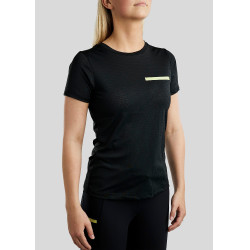 T-shirt van tricot met korte mouwen Montar MoStella contrasterend logo dames