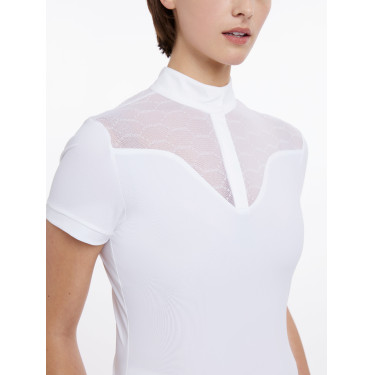 Wedstrijdpolo Emily LeMieux korte mouwen Wit