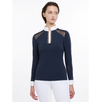 Wedstrijdshirt LeMieux Camille met lange mouwen Marine oud model Marineblauw