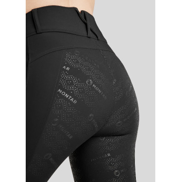 Montar Michelle legging met logo en full grip voor dames Zwart / roségoud