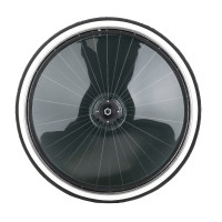 Sulkywiel Finn-Tack 28” Lux roestvrij staal met PVC-schijven (Per stuk) Transparant