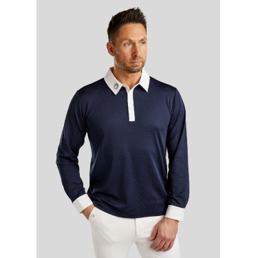 Wedstrijdpolo Montar MoWill lange mouwen dames Donker marineblauw