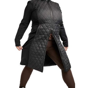 Lange jas Montar MoQuinn hybride gewatteerd Curve dames Zwart