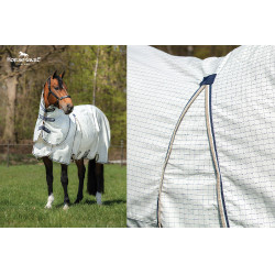 Vliegendeken Horseware Rambo Optimo Supreme Summer Sheet Plus CarreauxMarine / gris orage / argent Motieven