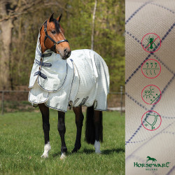 Vliegendeken Horseware Rambo Optimo Supreme Summer Sheet Plus CarreauxMarine / gris orage / argent Motieven