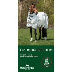 Vliegendeken Horseware Rambo Optimo Supreme Summer Sheet Plus CarreauxMarine / gris orage / argent Motieven