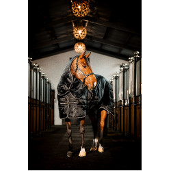 Horseware Easy-Layer Plus 400g staldeken Zwart / zwart / zilver Horseware Easy-Layer Plus 400g staldeken Zwart / zwart / zilver