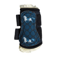 Kentucky vegan schapenvacht peesbeschermers met zwart paardenmotief Zwart Kentucky vegan schapenvacht peesbeschermers met zwart paardenmotief Zwart