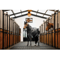 Horseware Easy-Layer Plus 400g staldeken Zwart / zwart / zilver Horseware Easy-Layer Plus 400g staldeken Zwart / zwart / zilver