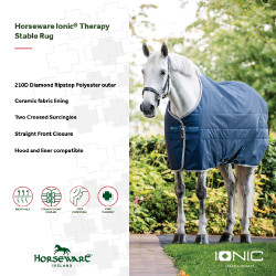 Horseware Ionic Therapy 50g staldeken Bleu imperial / argent /Marine Blauw