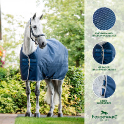 Horseware Ionic Therapy 50g staldeken Bleu imperial / argent /Marine Blauw