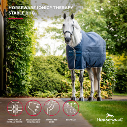 Horseware Ionic Therapy 50g staldeken Bleu imperial / argent /Marine Blauw