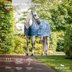 Horseware Ionic Therapy 50g staldeken Bleu imperial / argent /Marine Blauw
