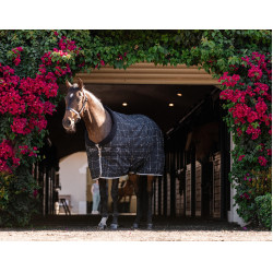 Horseware Rhino Pony staldeken 100g Zwart / wit-grijze ruiten Horseware Rhino Pony staldeken 100g Zwart / wit-grijze ruiten