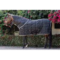 Horseware Rhino Pony Staldeken 250g VL Zwart / wit-grijze ruiten
