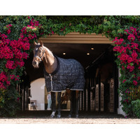 Horseware Rhino Pony Staldeken 250g VL Zwart / wit-grijze ruiten