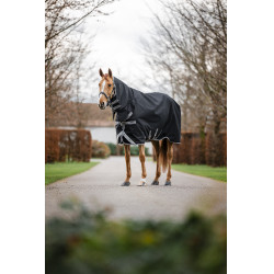 Horseware Amigo 1200D Geïntegreerde Regendeken 150g Zwart / titaniumgrijs / zilver