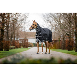 Horseware Amigo 1200D Geïntegreerde Regendeken 150g Zwart / titaniumgrijs / zilver