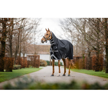 Horseware Amigo 1200D Geïntegreerde Regendeken 150g Zwart / titaniumgrijs / zilver