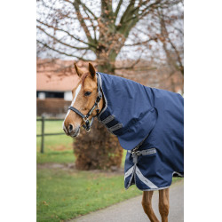 Horseware Amigo 1200D Geïntegreerde Regendeken 250g Marine / titaangrijs / zilver Marineblauw