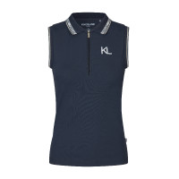 Mouwloze polo voor dames Kingsland KLNaira in piqué breisel Marine Marineblauw