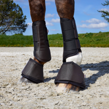 Kingsland KLNexus peesbeschermers van meshstof Kastanjebruin glanzend