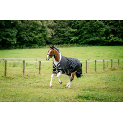 Horseware Amigo 1200D Turnout 250g deken Zwart / titaniumgrijs / zilver