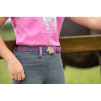 Elastische riem HKM Claire Kids Roze / groen Elastische riem HKM Claire Kids Roze / groen