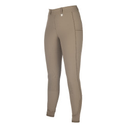HKM Amalfi legging full seat 1/1 in siliconen Taupe Bruin