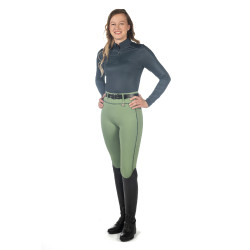 HKM Juna legging met volledig siliconen zitvlak 1/1 Jade Blauw
