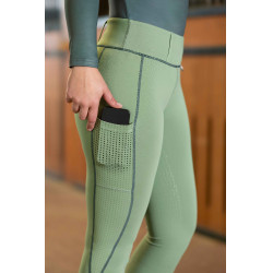 HKM Juna legging met volledig siliconen zitvlak 1/1 Jade Blauw